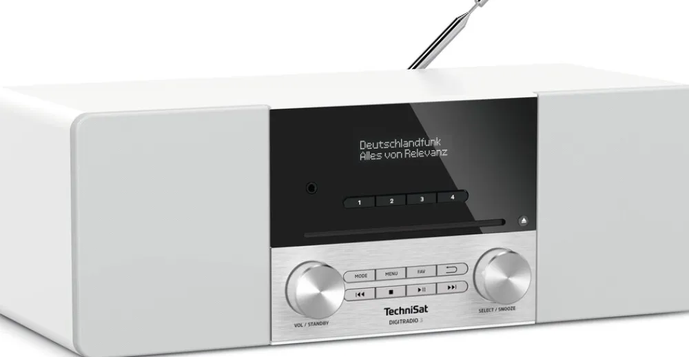 DIGITRADIO 3 | DAB+/UKW/CD-Stereoradio, Bluetooth & MP3 weiß ^ Technisat Discount