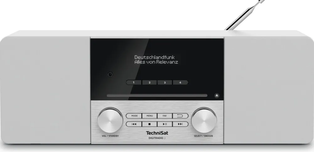 DIGITRADIO 3 | DAB+/UKW/CD-Stereoradio, Bluetooth & MP3 weiß ^ Technisat Discount