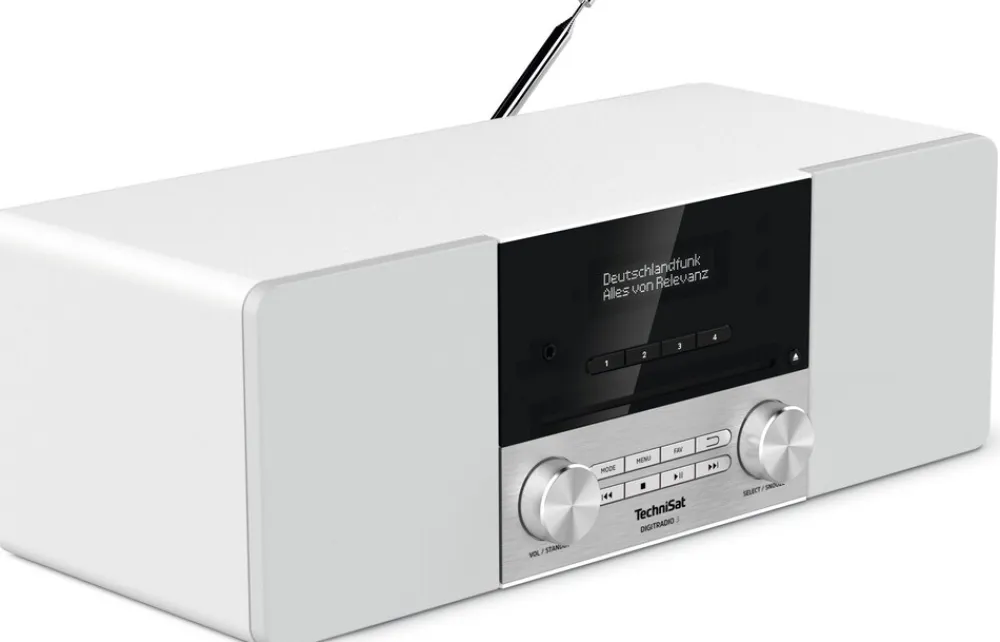 DIGITRADIO 3 | DAB+/UKW/CD-Stereoradio, Bluetooth & MP3 weiß ^ Technisat Discount