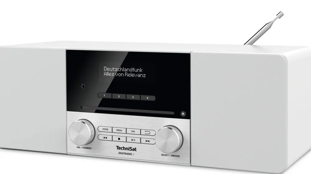 DIGITRADIO 3 | DAB+/UKW/CD-Stereoradio, Bluetooth & MP3 weiß ^ Technisat Discount