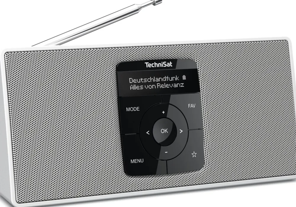Technisat DIGITRADIO 2 S | Portables DAB+/UKW-Stereoradio, 2 W weiß schwarz/silber