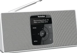 Technisat DIGITRADIO 2 S | Portables DAB+/UKW-Stereoradio, 2 W weiß schwarz/silber