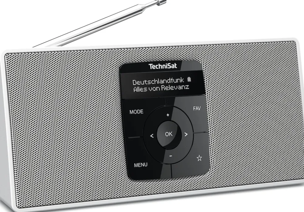 Technisat DIGITRADIO 2 S | Portables DAB+/UKW-Stereoradio, 2 W weiß schwarz/silber