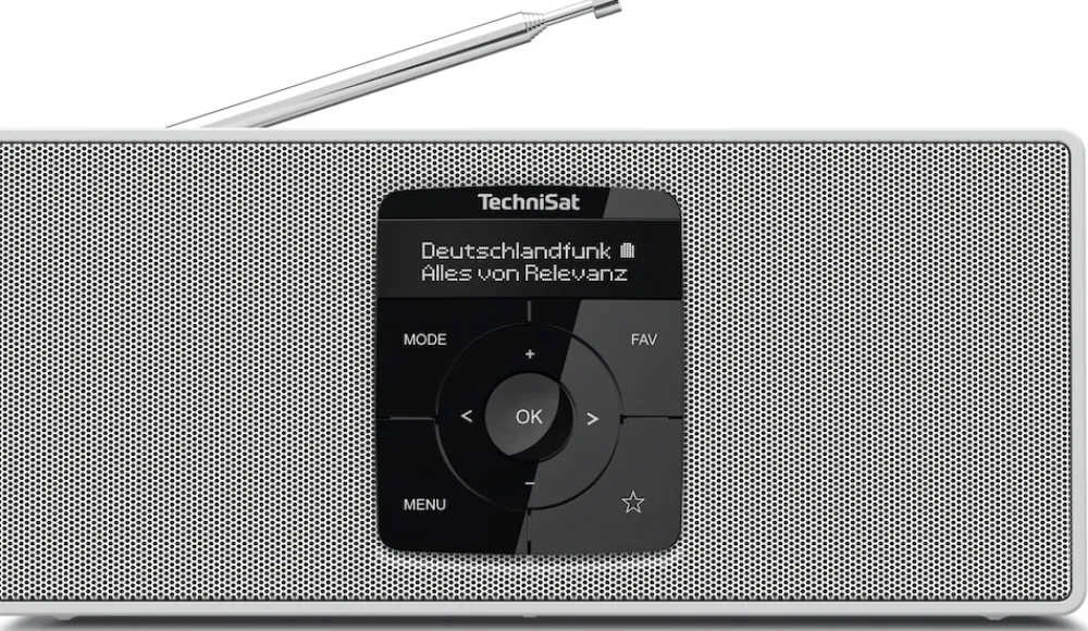 Technisat DIGITRADIO 2 S | Portables DAB+/UKW-Stereoradio, 2 W weiß schwarz/silber