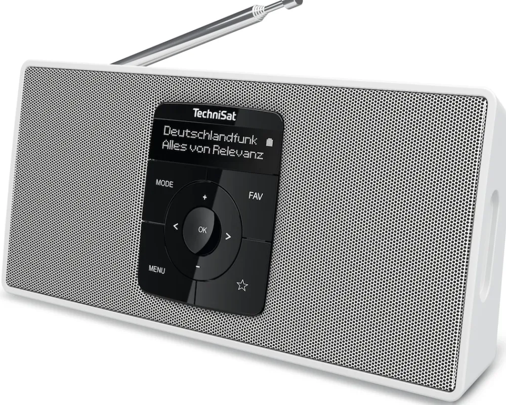 Technisat DIGITRADIO 2 S | Portables DAB+/UKW-Stereoradio, 2 W weiß schwarz/silber