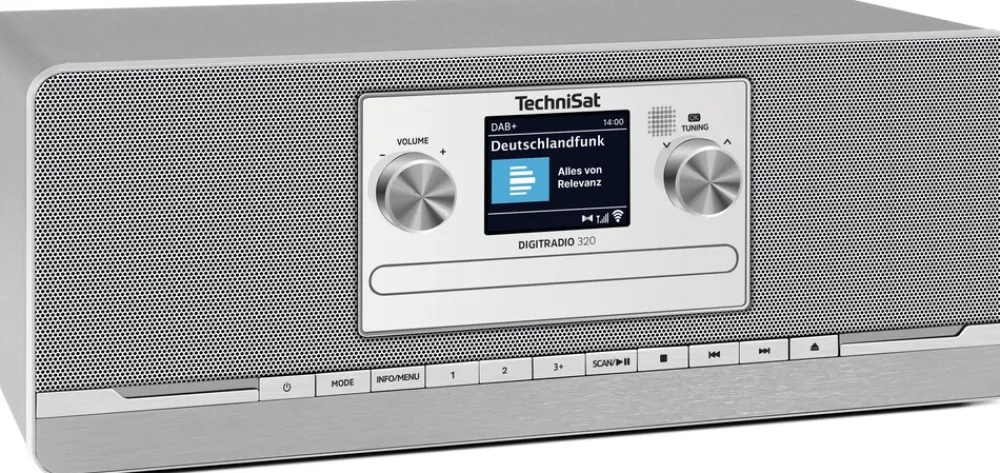 Technisat DIGITRADIO 320 - 10W DAB+/UKW Radio mit CD, Bluetooth, Fernbedienung silber Online