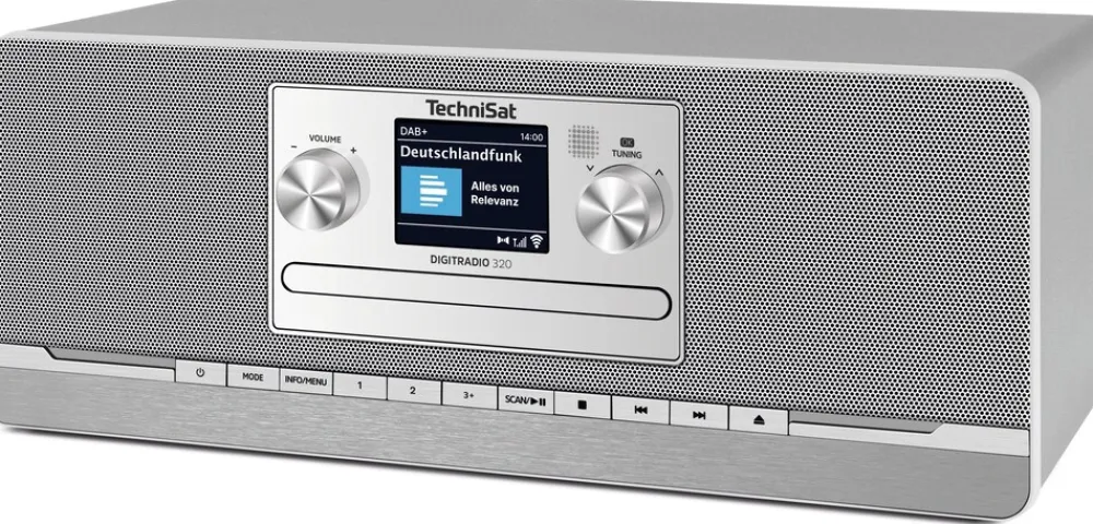 Technisat DIGITRADIO 320 - 10W DAB+/UKW Radio mit CD, Bluetooth, Fernbedienung silber Online