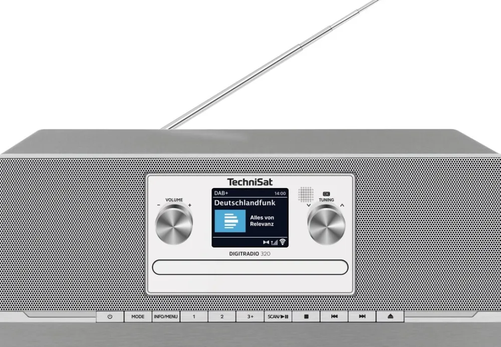 Technisat DIGITRADIO 320 - 10W DAB+/UKW Radio mit CD, Bluetooth, Fernbedienung silber Online