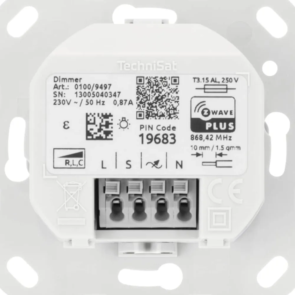 Technisat Dimmschalter-Einsatz | Z-Wave Unterputz-Schalter für Gira System 55 New