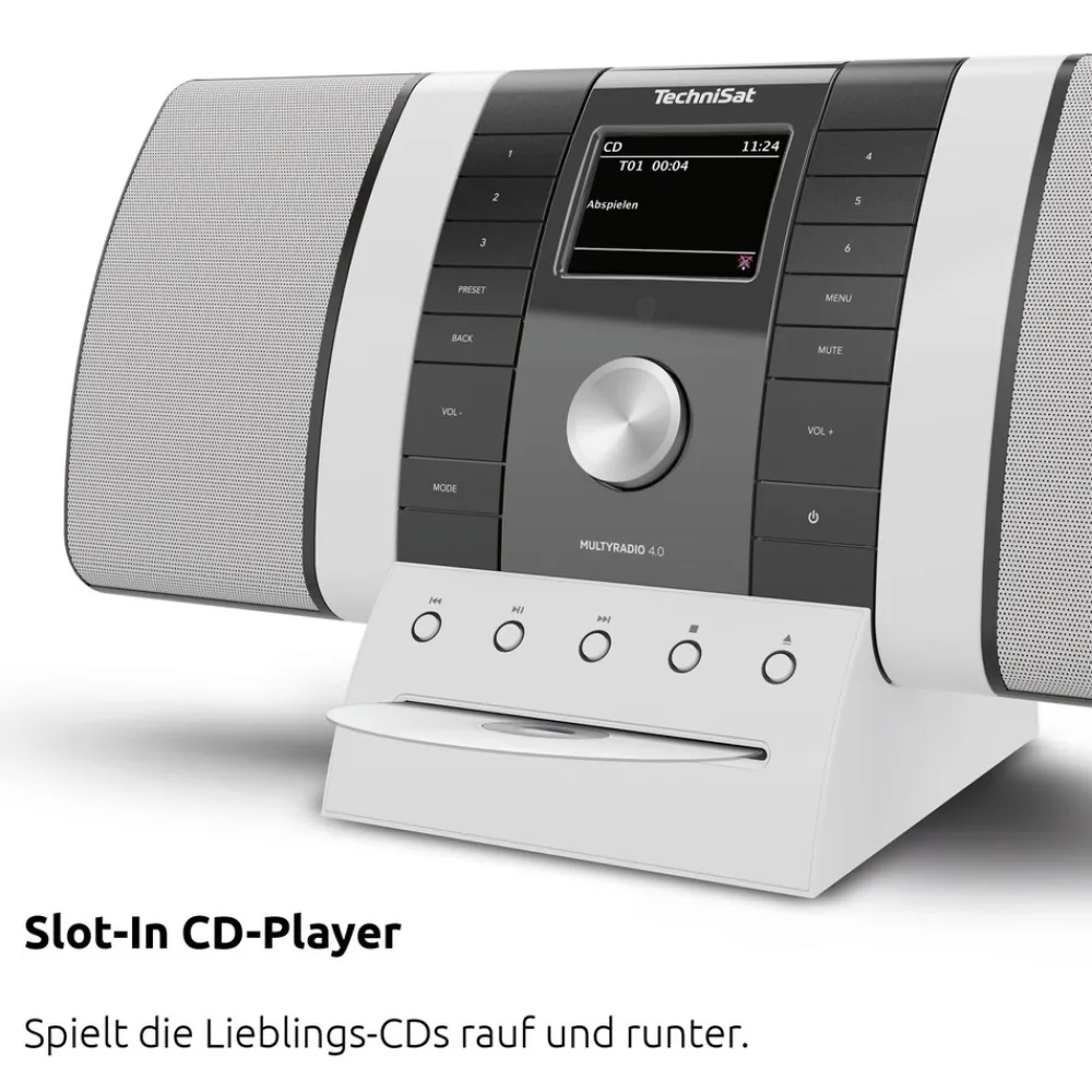 MULTYRADIO 4.0 SE DAB+/UKW/Internet Radio mit CD-Player und Bluetooth schwarz/weiß ^ Technisat Best