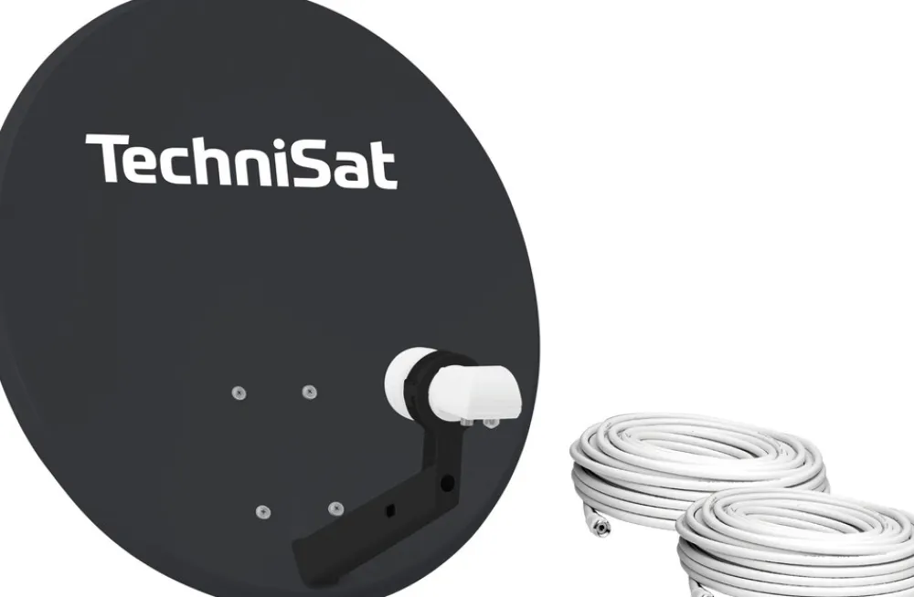 TECHNITENNE 60 - SAT-Anlage, 60 cm Durchmesser, für 2 Teilnehmer, inkl. Twin-LNB, 2x10m Kabel ^ Technisat
