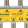 4-Wege-Verteiler | Sat-Verteiler mit DC-Durchlass für TECHNIROUTER ^ Technisat Best