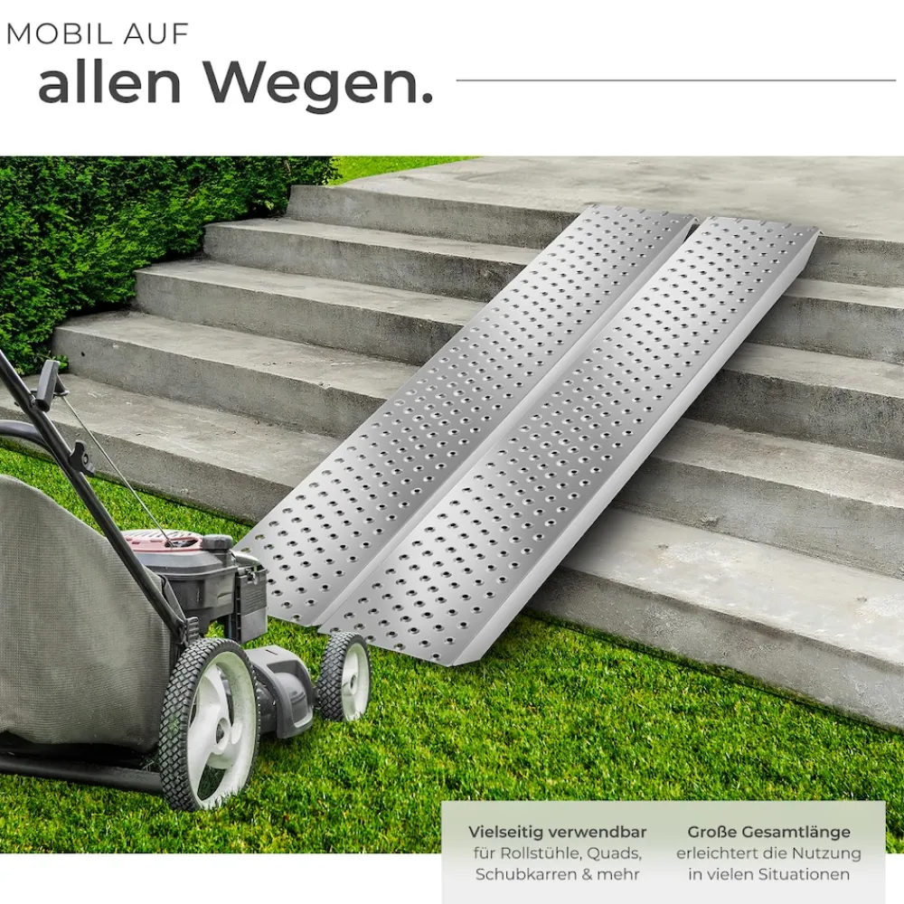 ® Auffahrrampen, 2er Set, rutschfeste, perforierte Oberfläche, 160 x 23 x 4,5 cm ^ TecTake Clearance