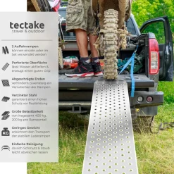 ® Auffahrrampen, 2er Set, rutschfeste, perforierte Oberfläche, 160 x 23 x 4,5 cm ^ TecTake Clearance