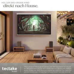 ® Beamer-Leinwand, für 4K, HD, Ultra HD und Full HD, Gain-Faktor 1,0, ausziehbares Gewebetuch, faltenfrei, Format 16:9, 72“ ^ TecTake New