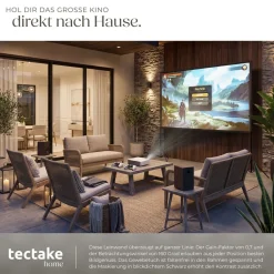 ® Beamer-Leinwand, für 4K, HD, Ultra HD und Full HD, Gain-Faktor 0,7, robuster Stoff, faltenfrei gespannt, Format 16:9, 100“ ^ TecTake Online