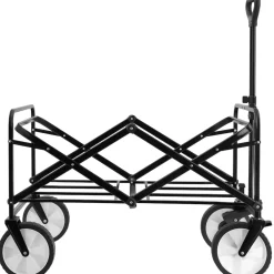 TecTake ® Bollerwagen, faltbar, abnehmbarer Stoffeinsatz mit 2 Netztaschen, inklusive Tragetasche, Belastbarkeit 80 kg grau Sale