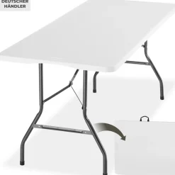 ® Campingtisch, klappbar, wetterfest, 120 kg Belastbarkeit, gummierter Tragegriff ^ TecTake Online
