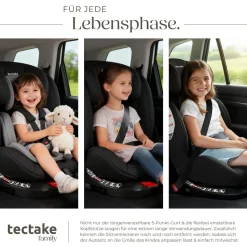 TecTake ® Drehbarer Autositz, i-Size Zulassung, ISOFIX-Installation und Top Tether, mit Seitenaufprallschutz, längenverstellbarer 5-Punkt-Gurt, höhenverstellbare Kopfstütze, ab Geburt bis 150 cm, Belastbarkeit 36 kg Sale