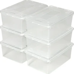 TecTake ® 12er-Set Schuhbox, mit Deckel, stapelbar, 33 x 23 x 12 cm Hot