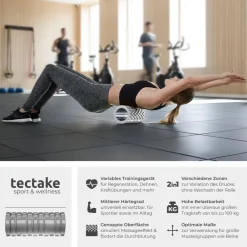 TecTake ® Faszienrolle, mit verschiedenen Noppenzonen, zum Lösen von Verklebungen und Muskelverhärtungen, leichte Reinigung, 335 x 145 mm Discount