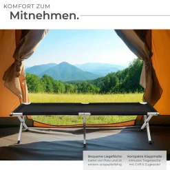 ® Feldbett mit Aluminiumgestell, klappbar, Belastbarkeit 150 kg, 190 x 70 x 45 cm ^ TecTake Hot