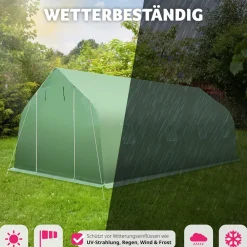 TecTake ® Foliengewächshaus, 27 m³, in Zeltform mit 8 Fenstern, Reißverschlussöffnung, 600 x 300 x 205 cm Online