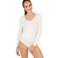 TecTake ® Frauen Langarm-Body mit Rundhals-Ausschnitt weiß,S Online