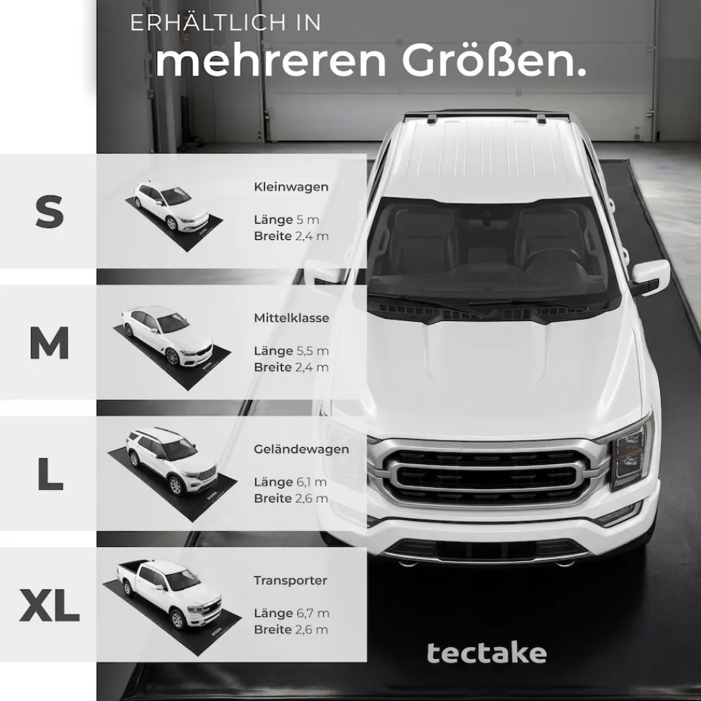 TecTake ® Garagenbodenatte, 2,4 x 5 , it Kettpad und Akohotüchern, inkuive auziehbare Abzieher Discount