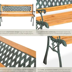 ® Gartenbank, 2-Sitzer, wetterfest, 128 x 51 x 73 cm ^ TecTake Online