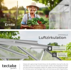 ® Gewächshaus, 7,7 m³, UV-beständig und wärmedämmend, 185 x 250 x 195 cm ^ TecTake Discount