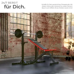 ® Hantelbank, mit Schnellverstellung, Sitz 2-fach verstellbar, rutschfest, 116 x 51 x 122 cm ^ TecTake Clearance