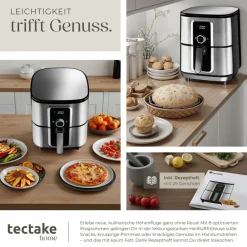 TecTake ® Heißluftfritteuse, 10,2 l, 1800 W, Timer und Temperatursteuerung, SGS-Zertifikat, inklusive Rezeptheft Online