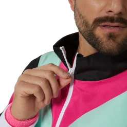 TecTake ® Herrenkostüm Retro 80er 90er Jahre Jogginganzug schwarz,S Best