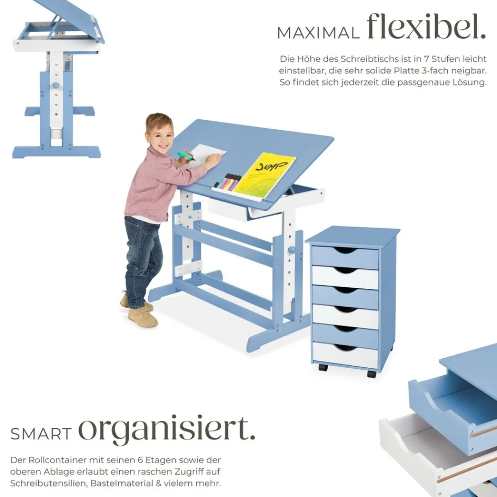 ® Höhenverstellbarer Schreibtisch, elektrisch, Tischplatte neigbar und 7-fach höhenverstellbar, 63 bis 94 cm, pflegeleicht ^ TecTake Best