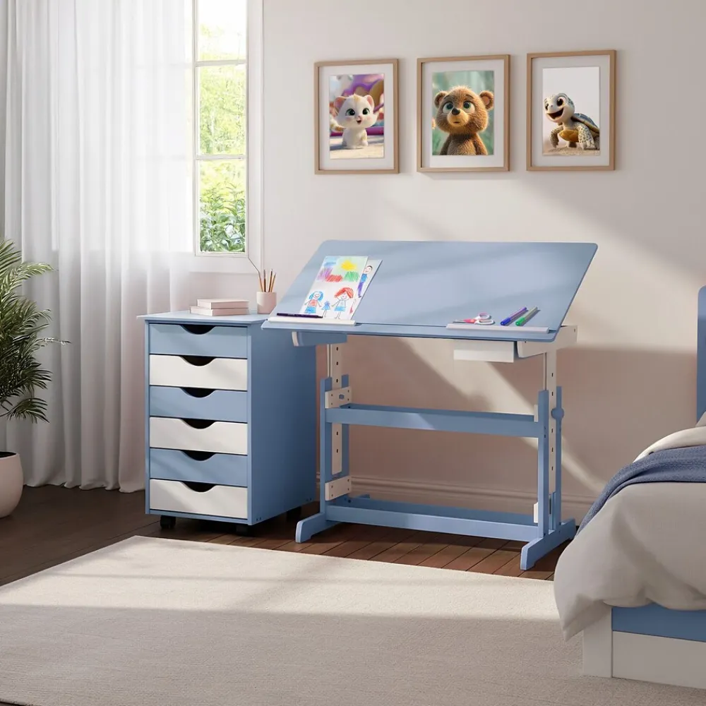® Höhenverstellbarer Schreibtisch, elektrisch, Tischplatte neigbar und 7-fach höhenverstellbar, 63 bis 94 cm, pflegeleicht ^ TecTake Best