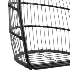 ® Hängesessel mit Gestell, mit extra dickem Sitz- und Kopfkissen, Belastbarkeit 160 kg, inklusive Schutzhülle, 98 x 107 x 202 cm ^ TecTake Outlet