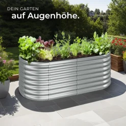 TecTake ® Hochbeet, aus verzinktem Stahl, stabil, sicher, witterungsbeständig, 160 x 80 x 80 cm
