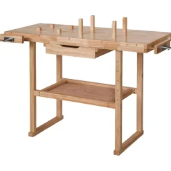 ® Holzwerkbank, mit 2 Schraubstöcken, 4 Stirnhölzer und 4 Bankhaken, 117 x 47,5 x 83 cm ^ TecTake Outlet