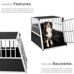 TecTake ® Hundetransportbox single, mit schräger Rückwand, verschließbare Gittertür, mit schützenden Kunststoffecken, 66 x 90 x 69,5 cm Clearance