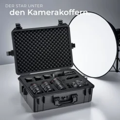 ® Kamerakoffer, aus robuster Hartschale mit 4 dicken Schaumstoffeinlagen, wasserdicht und temperaturbeständig, 56 x 42 x 21 cm ^ TecTake Sale