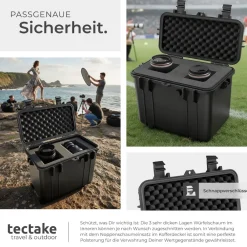 ® Kamerakoffer, aus robuster Hartschale mit 4 dicken Schaumstoffeinlagen, wasserdicht und temperaturbeständig, 41 x 22 x 34 cm ^ TecTake Discount