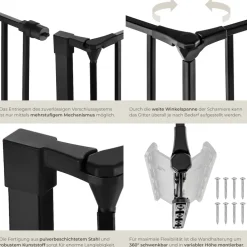 ® Kaminschutzgitter, aus Stahl, beidseitig zu öffnende Tür mit Sicherheitsschloss, inklusive Wandhalterung ^ TecTake Sale