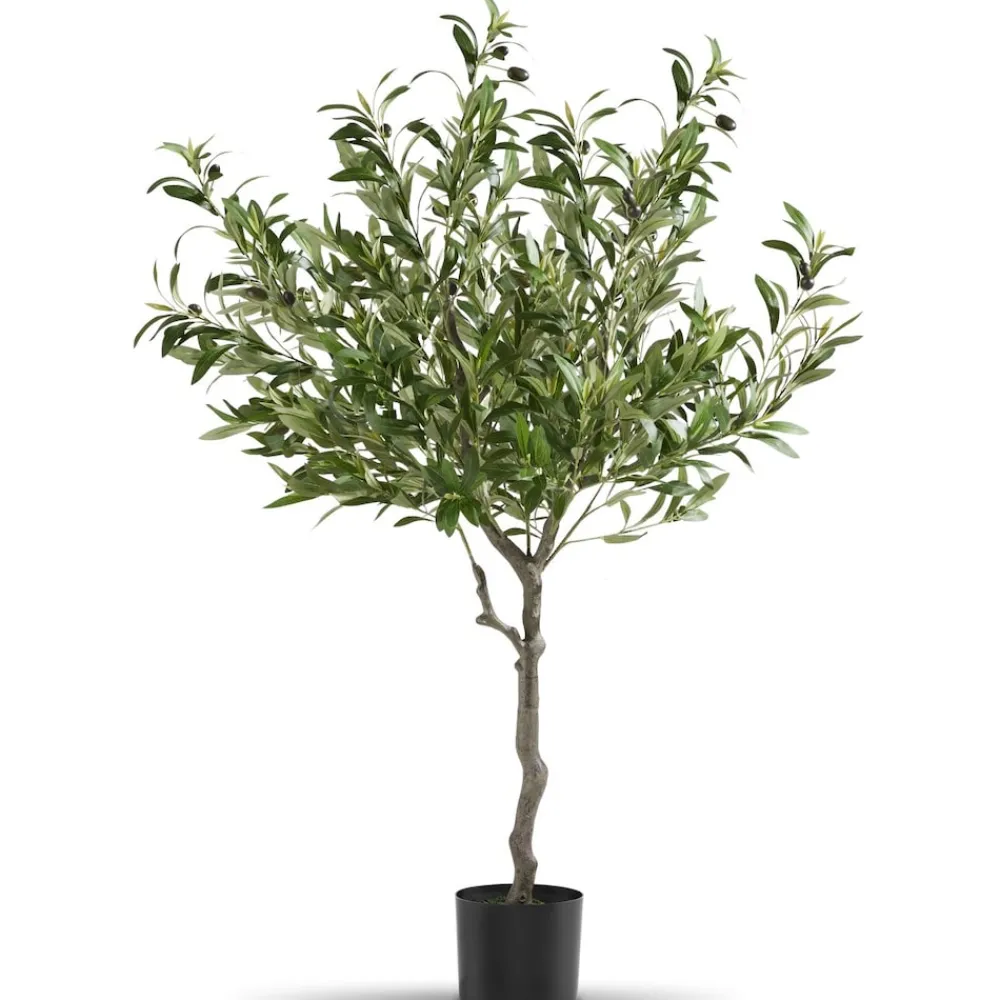 TecTake ® Künstlicher Olivenbaum, verschiedene Größen, mit viel Volumen, stabiler Kunststoff-Blumentopf Clearance