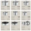 ® Kochtopfset, 15-teilig, aus Edelstahl, für Induktion geeignet, Glasdeckel mit Dampfabzug, integrierte Messskala in den Töpfen ^ TecTake Discount