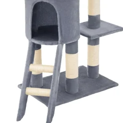 ® Kratzbaum, 144 cm, mit Katzenhaus, inklusive Treppe, 3 Spielmäusen und Kippschutz ^ TecTake Online