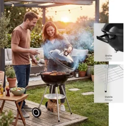 TecTake ® Kugelgrill, mit 2 Rädern, abnehmbare Ascheschale, Ø Rost 41,5 cm Online