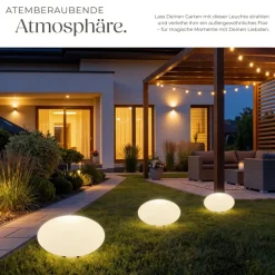 ® Kugelleuchte, mit LED-Beleuchtung, 12 W, samt Fernbedienung und Leuchtmittel, inklusive Erdspieß ^ TecTake Outlet