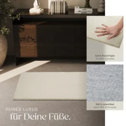 ® Kurzflorteppich, verschiedene Größen und Farben, allergikerfreundlich, rutschfeste Unterseite ^ TecTake Hot