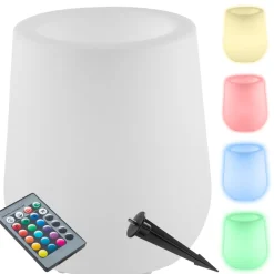 ® LED-Blumentopf, als Blumentopf mit LED-Beleuchtung, 12 W, samt Fernbedienung und Leuchtmittel, 38 x 44 cm, inkl. Erdspieß und 3 Standfüße ^ TecTake Best